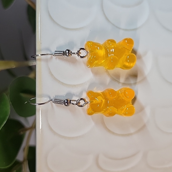 Jewelry - Gummy Bear Drop Earrings, orange